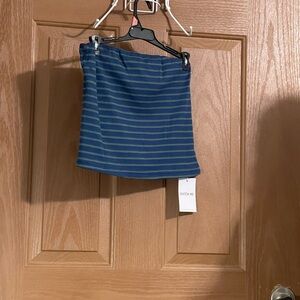 Navy Striped Women's Tube top